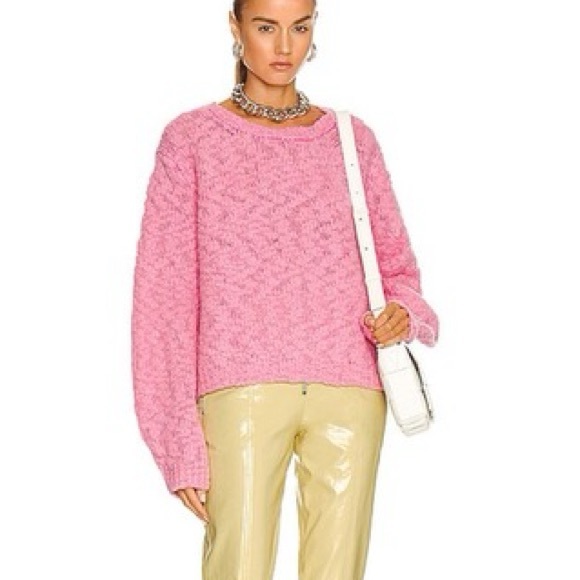 NEW Helmut Lang Pink chunky wool sweater - Picture 4 of 11